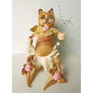 OOAK Handcrafted Cat Fairy Feline Art Unique Hand Made Unsigned Anthropomorphic